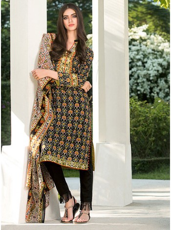 Unstitch,Branded, Women's/Girls Collections, (3pcs)Two Piece Cotton Printed Shirt and Dupatta Salwar Kameez