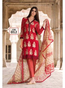 Unstitch,Branded, Women's/Girls Collections,Exquisite Embroidered Swiss Cotton Range Salwar Kameez(3pcs)