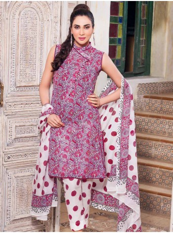 Unstitch, Women's/Girls Collections, Block Print Cotton Printed Shirt and Dupatta, Salwar kameez(3Pcs), Pink Color.