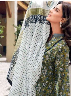 Unstitch, Branded, Women's/Girls Collections,Block Print Cotton Printed Shirt,Dupatta and Dyed Salwar Kameez(3pcs)