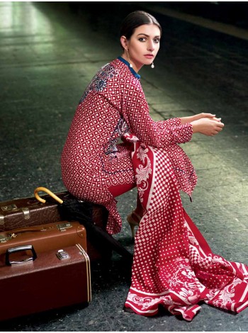 Unstitch,Branded, Women's/Girls Collections,Khaddar Winter Cotton Embroidered Front & Back,Printed Dupatta and Dyed Cotton Salwae Kameez(3pcs)