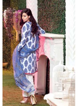 Unstitch,Branded, Women's/Girls Collections,Organic Silk Lawn Printed Shirt,Chiffon Dupatta and Dyed Salwar Kameez(3pcs)