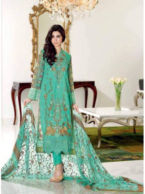 Unstitch, Branded, Women's/Girls Collections,Chiffon Embroidered Front & Back,Chiffon Dupatta and Dyed Salwer Kameez(3pcs)