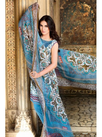 Unstitch,Branded, Women's/Girls Collections,Embroidered Printed Shirt,Chiffon Dupatta and Dyed Salwar Kameez(3pcs)