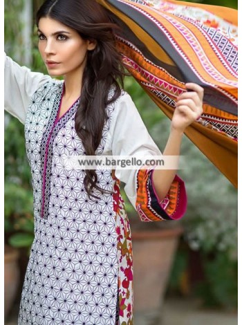 Unstitch,Branded, Women's/Girls Collections,EmbroideredCotton Front,Silk Dupatta and Printed Salwar Kameez(3pcs)