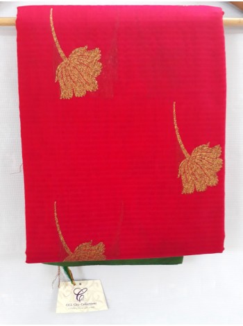 RED COTTON SILK BUTA SAREE NY-1