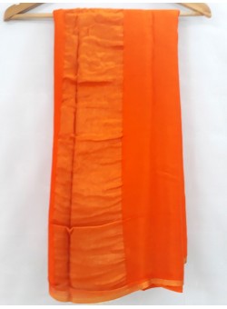 Orange Stripe Chiffon Saree MH-1